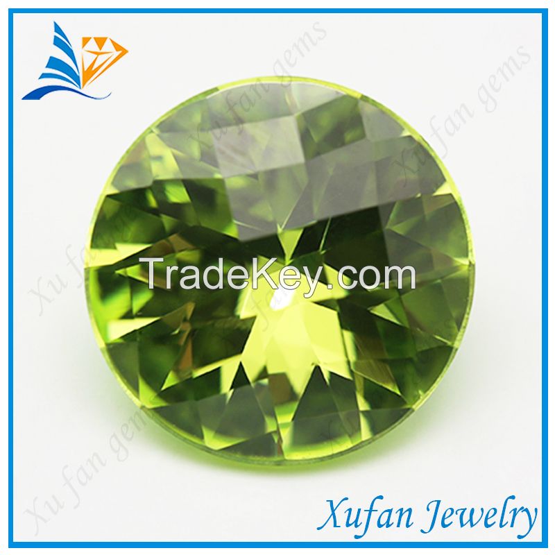 round shape checkerboard synthetic apple green gem prices