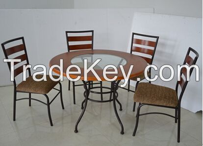 metal frame dining table and chair