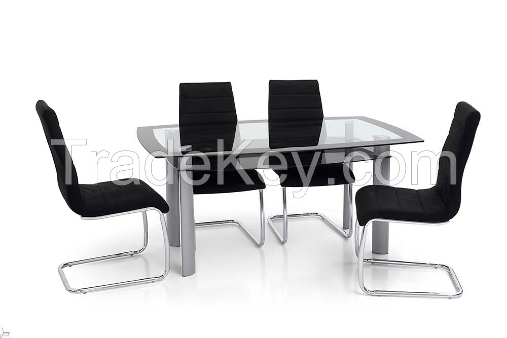 Modern Metal Glass Dining Table 