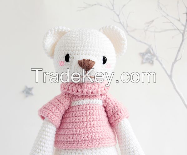 LIZZIE THE WISE BEAR (DREAM GUARDIANS COLLECTION) - BABY HANDMADE AMIGURUMI PLUSH TOYS, WOOL KNITTED