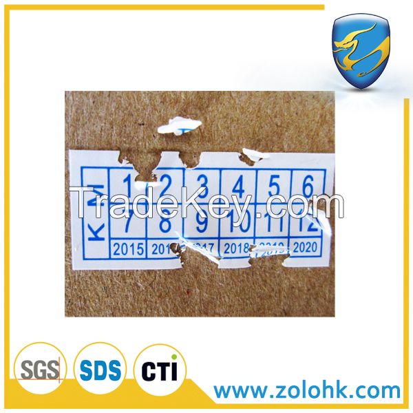 Custom printing adhesive label, Laminated paper labels, destructible eggshell label, tamper proof label