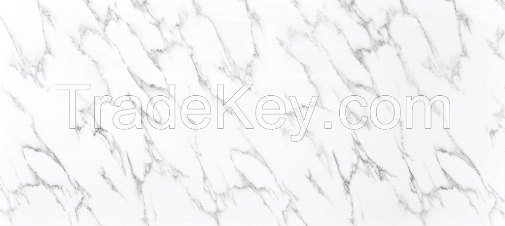 Trade Assurance Canton Fair sparkle artificial low price White marble