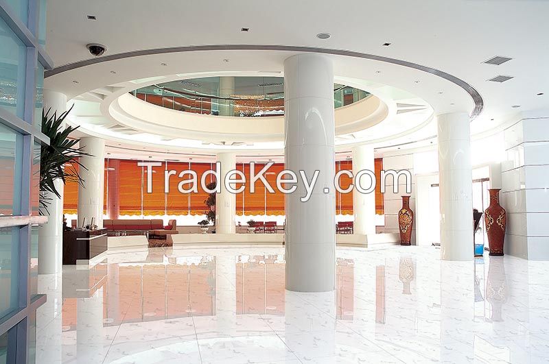 White marble crystallized glass non slip acid resistant polished porcelain wall and floor tiles