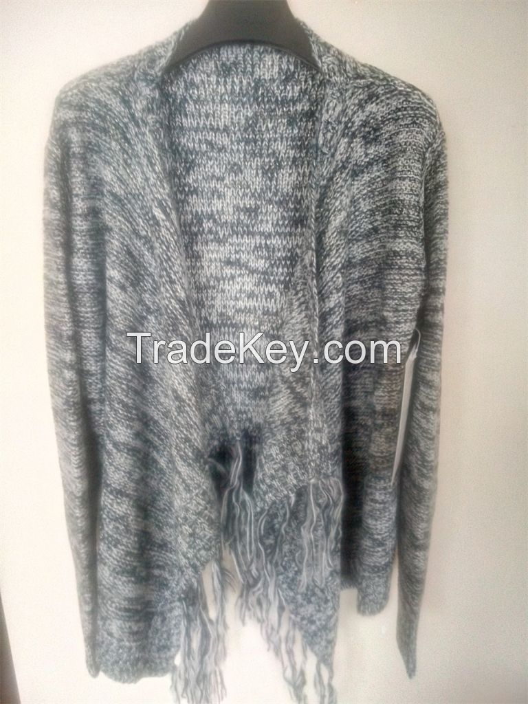 ladies long sleeve print cardigan sweater