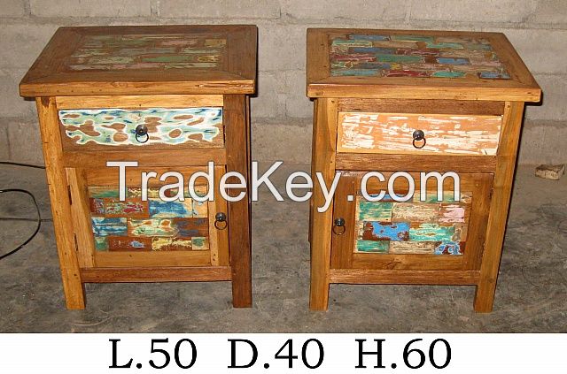 Bedside Table, Nightstand - Boat Furniture - Recycled Furniture - Special Design 