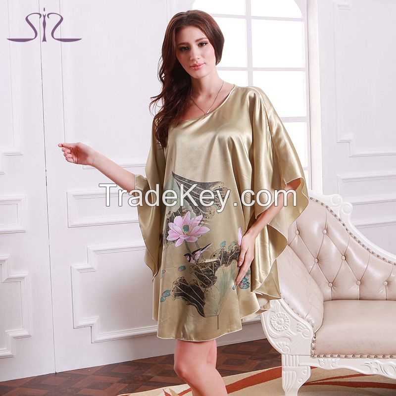 Plus Size Round Neck Women Nightgown