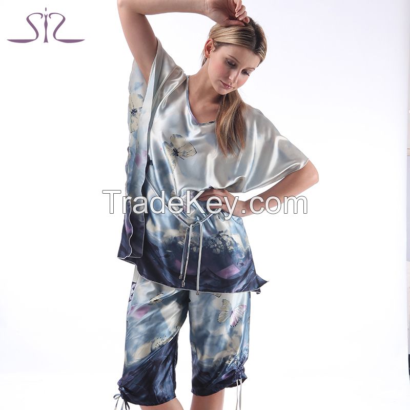  Top Promotion Summer Silk Women Pyjamas Of Sleep Tops Satin Lace Sexy Women's Bathrobe For Home Clothing