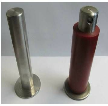 PU rubber coated metal part 