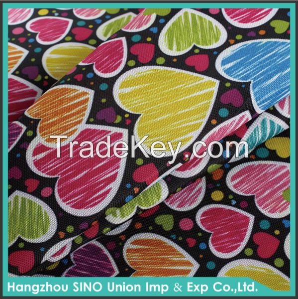 Hot sale fashionable 100% polyester pu pvc printed bag fabric