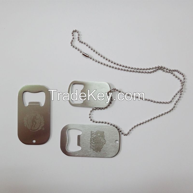 Stainless steel credit card bottle opener