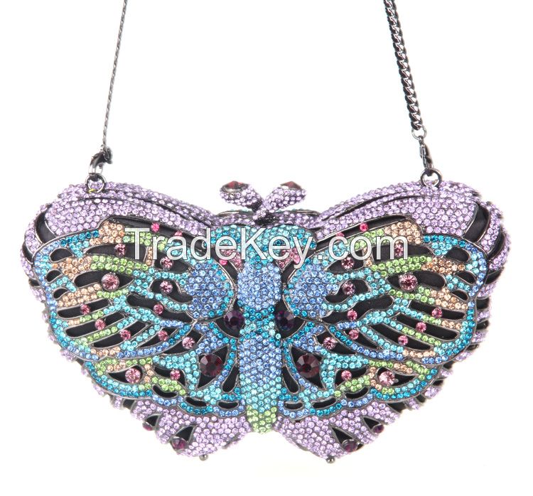 GZ QH butterfly design metal bag clutch evening bags