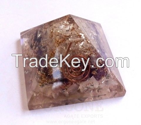 Multi Gemstone Orgone Chakra Pyramid | Orgonite Gemstone Pyramid | Orgone Pyramid On Sale