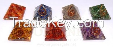 Orgone Chakra Baby Pyramid Set | Orgonite Chakra Pyramid Set | Chakra Wholesale Sets