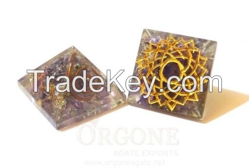 Orgone Engraved Crown Chakra Pyramid