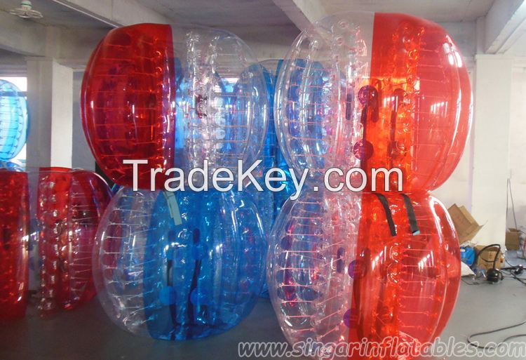 Half color bubble soccer, zorb ball, bumper ball 1.5m 0.8mm PVC on sale