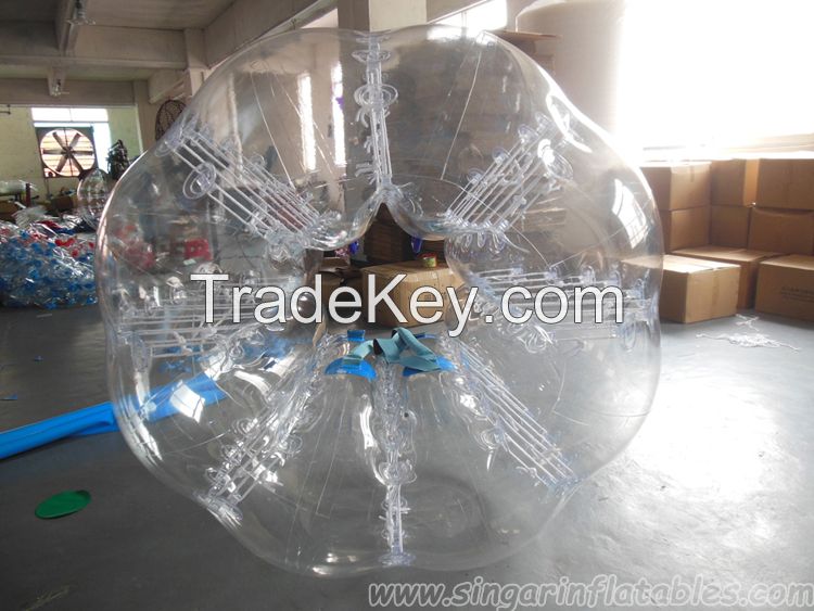 Half color zorball, bubble suits, knock ball 1.5m 0.8mm PVC on sale