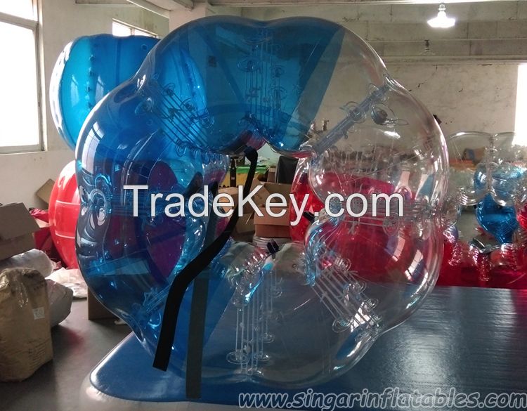 Half color bubble football, zorbing ball, bumperz 1.5m 0.8mm PVC on sale