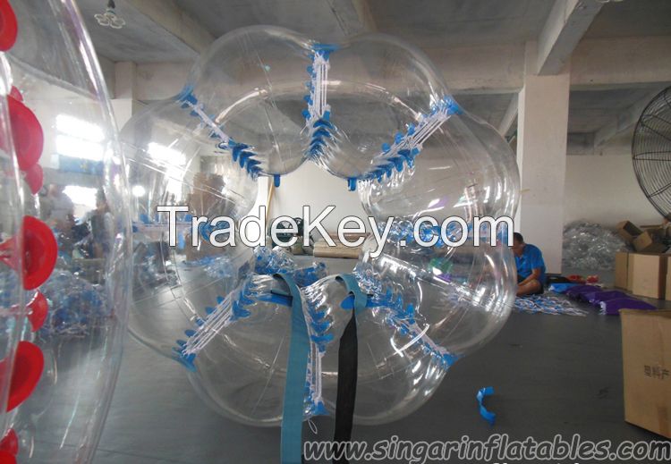 Half color bubble bump,human bumper ball,soccer ball 1.5m 0.8mm PVC on sale