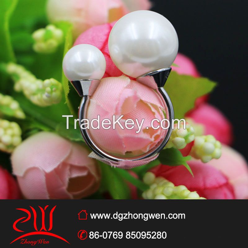 hot sale stainless steel  imitation pearl ring for women