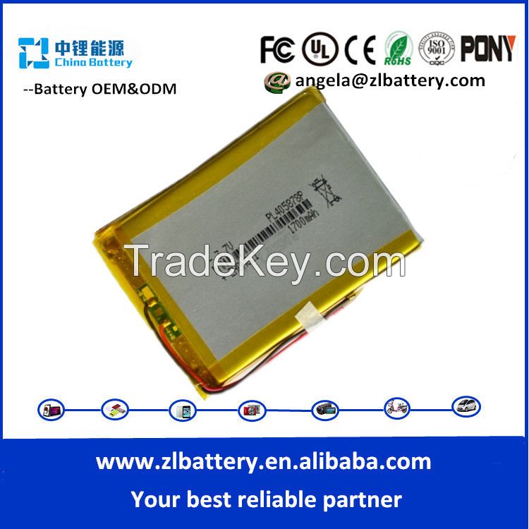 Factory price !!2015 best selling 3.7V 1200mAh 365590 model bluetooth polymer battery