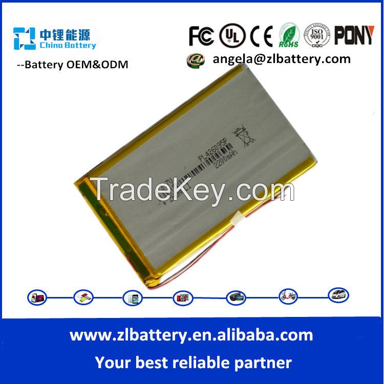 Factory price !!2015 best selling 3.7V 1200mAh 365590 model bluetooth polymer battery