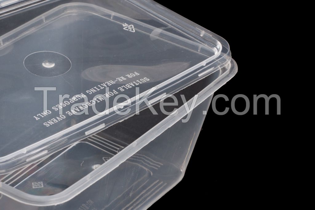 1000ml Rectangular Disposable Plastic Food Containers