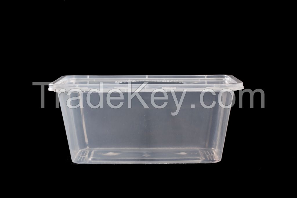 1000ml Rectangular Disposable Plastic Food Containers