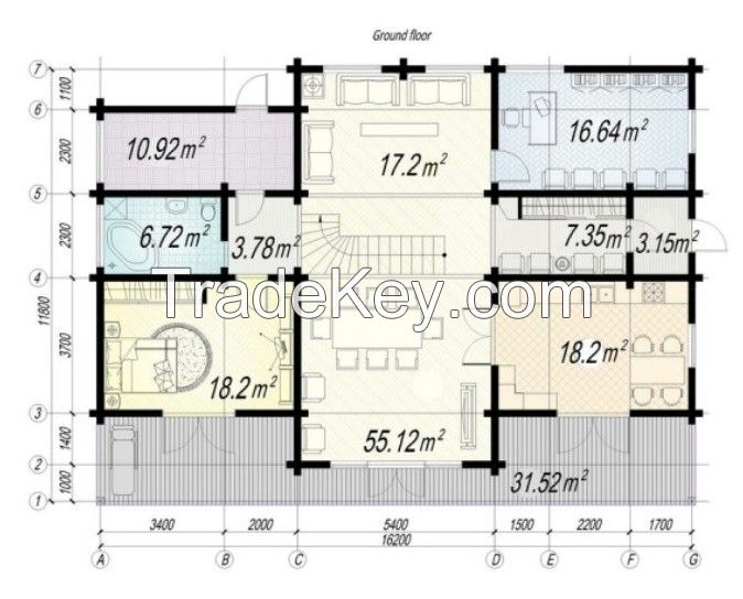 SPF wooden house Canada cabin log