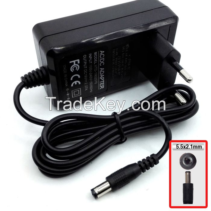 19v 2.37a adapteer 5.5*2.1 Netbooks super notebook with eu uk plug