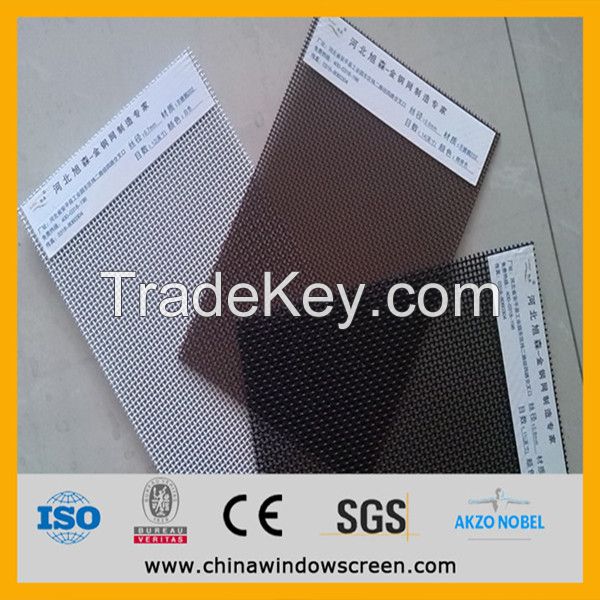 High Quality and cheap ss304 ss304L ss316 plain weave colored stainless steel anti-theft window screen be made in china in 2015