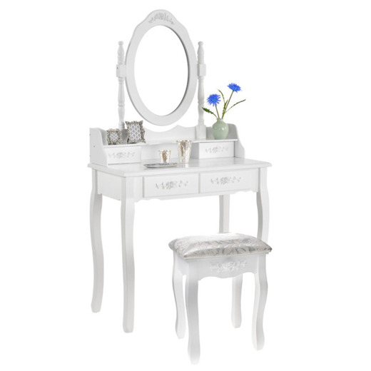 French classic dresser,dressing table and mirror,mirrored vanity table,stool,wooden hand carved