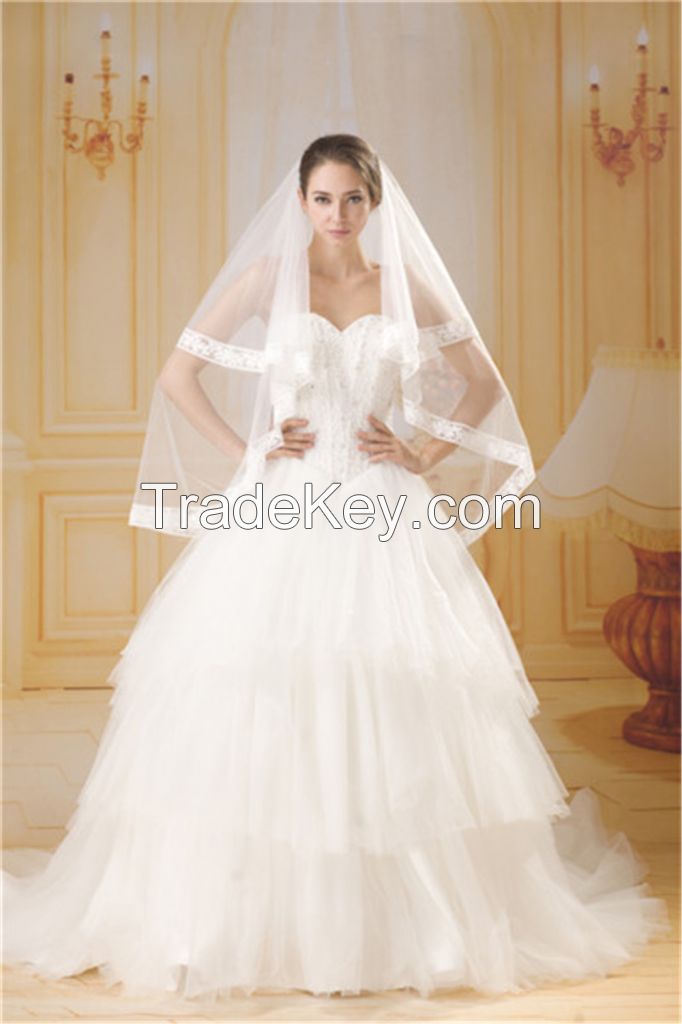 Atractive ball gown chiffon wedding dress