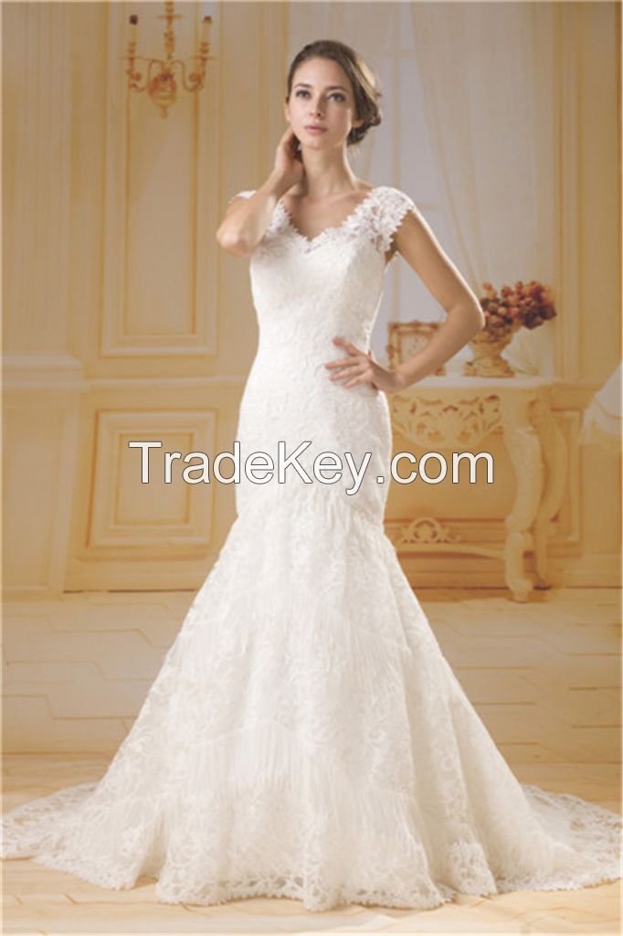 Graceful slim-line mermaid wedding dress