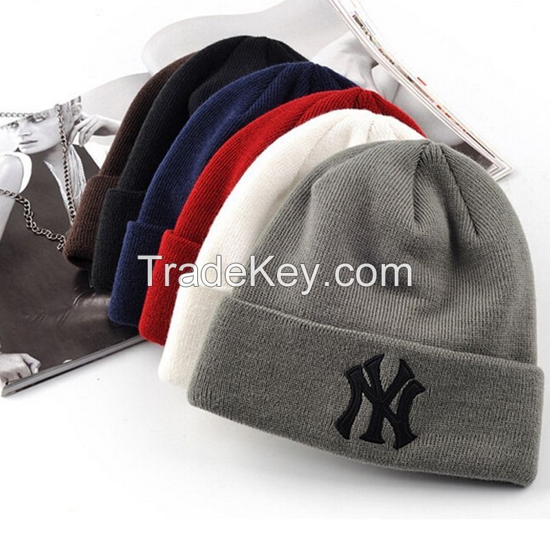 Hip-Hop Men Women Warm Winter Wool Knit Skull  Ski Cap 