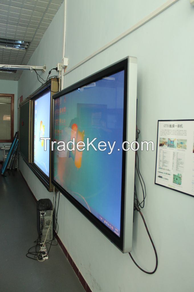 OEM service supported big size touch overlay infrared monitor for education, lecture, business meeting