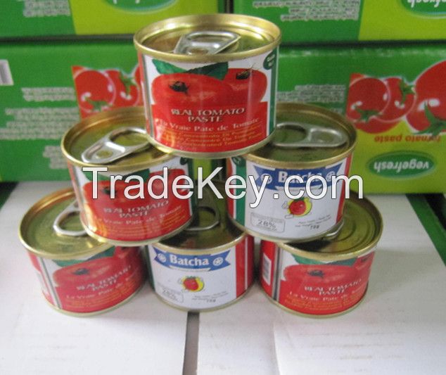 High Quality Canned Tomato Paste 70g~4.5kg with Brix 22-24% and 28-30% or Customized