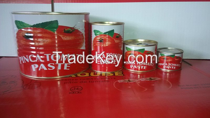 High Quality Canned Tomato Paste 70g~4.5kg with Brix 22-24% and 28-30% or Customized