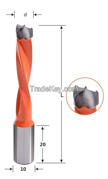 Wood drill bit 8mm Diameter Alloy Drill Bit KJ2-B drill bit (Total len