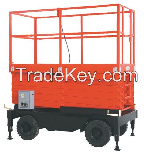 300-1000kg Vertical Folding work platform Trailing mobile hydraulic scissor lift