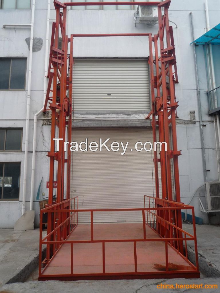 Outdoor Hydraulic chain guide rail lift platform