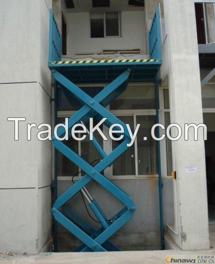 Stationary garage scissor lift platform