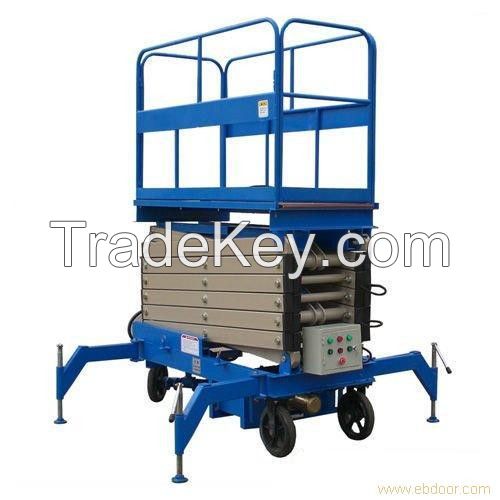 300-1000kg Vertical Folding work platform Trailing mobile hydraulic scissor lift