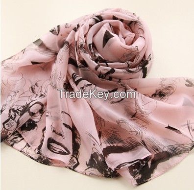 Marilyn Monroe print in poly scarf