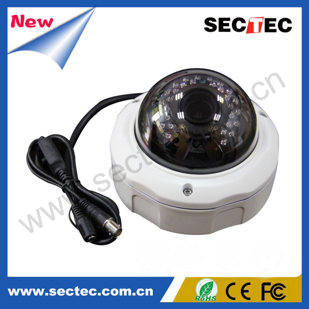 SecTec ST-IP716M-2.2M 2.2M CMOS HD IP Camera 30FPS 1080P, 30 Pcs x 5mm Ir Led, HD 3MP 2.8-12mm Manual Zoom Lens, Al-alloy Case, 3-Axis Design Ir Camera White