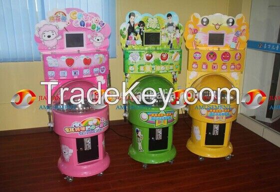 2015 DIY coin operated cotton candy floss maker vending game machine