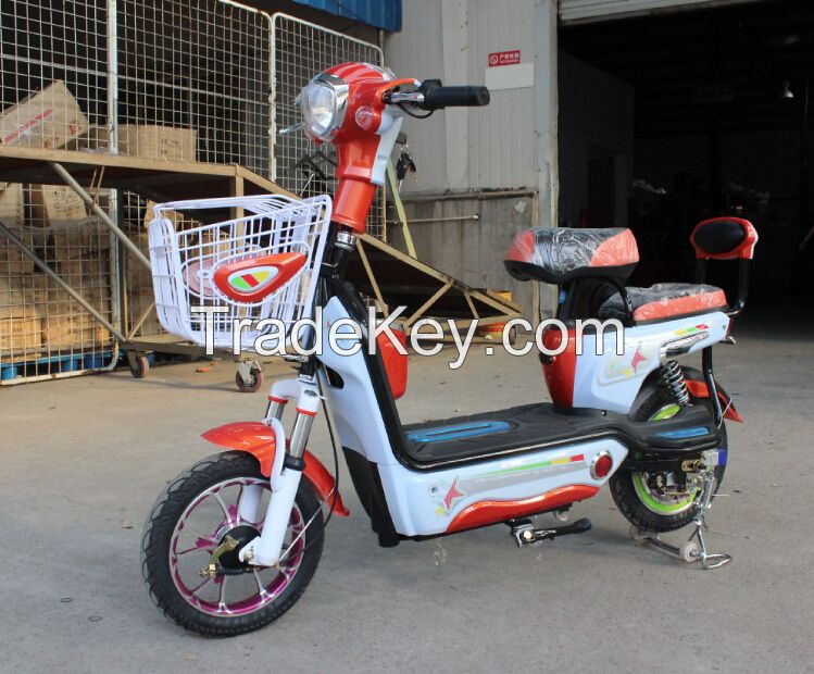 mini two seats lovely pick electric scooter with pedal and basket for ladies