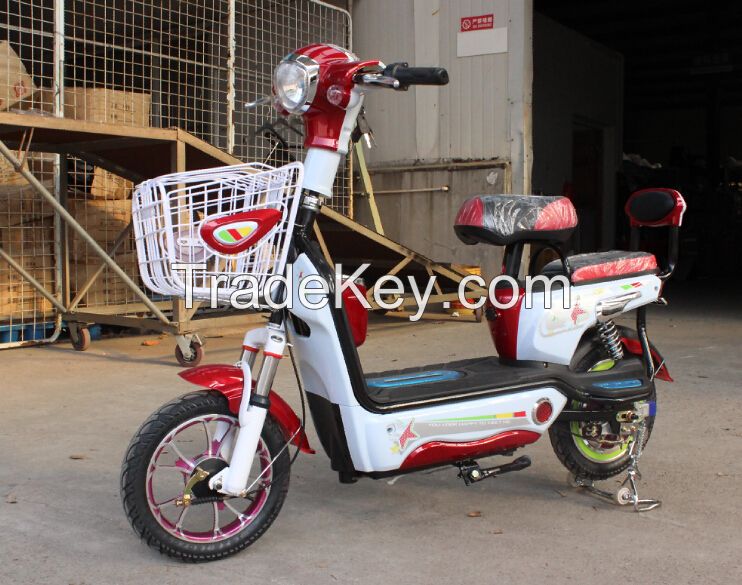 mini two seats lovely pick electric scooter with pedal and basket for ladies