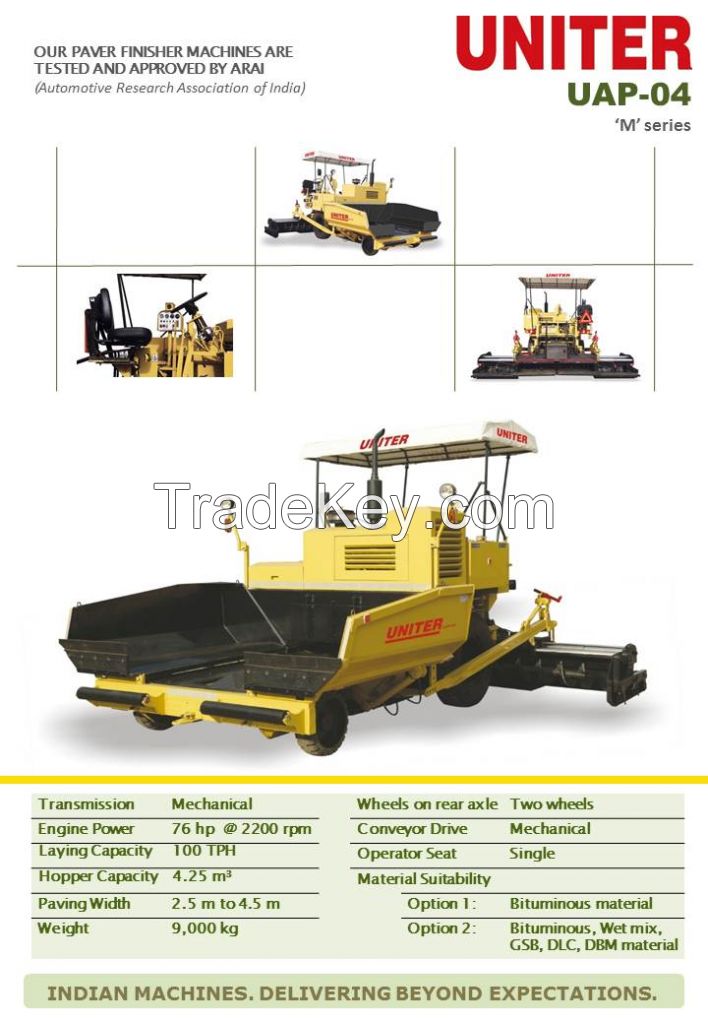 Mechanical Paver Finisher Machine