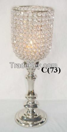 Crystal Candle Holders with Aluminium Stand