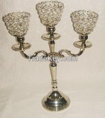 Crystal Candle Holders with Aluminium Stand